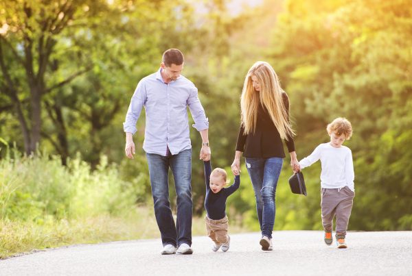 family walking